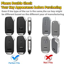 RFSRZ Key Fob Cover Compatible with 2023 2022-2019 Kia Soul Forte Telluride K5/Seltos NIRO Sportage Sorento Optima Smart Key Fob Protector Car Accessories with Bracelet Holder (Black)