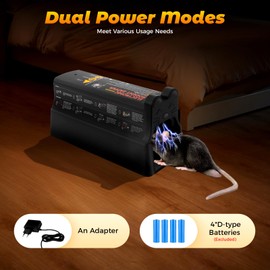 ACROSSPART Rattenfalle Elektrisch, Tragbar Mausefalle, Wiederverwendbar Rattenfallen im Freien und im Haus, Dual Power Modes, Elektrische Mäusefalle, 7000V leistungsstarke