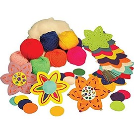 Springboard Felt Flowers Sewing Kits for Children - Make Your Own 3D Felt Fabric Flowers w/ Precut Shapes - Kids Sewing Kit for Beginners, Boys and Girls - 30-Pack - 12 cm (Diameter) - Assorted