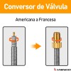 2 Adaptadores Valvula Francesa - Americana Empaque Kit Cobre Presta