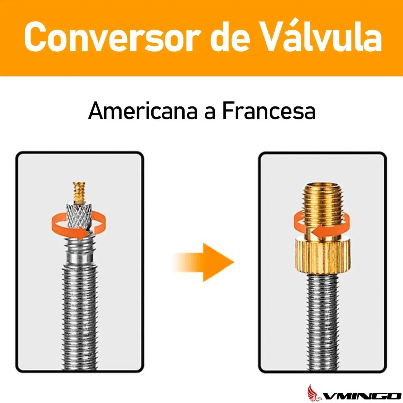 2 Adaptadores Valvula Francesa - Americana Empaque Kit Cobre Presta