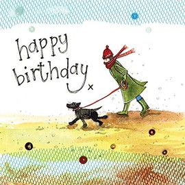 ALEX CLARK Happy Birthday Windy Weather Card