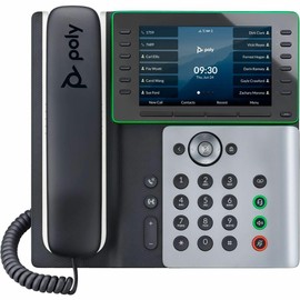 Poly Edge E550 IP Phone - Corded - Corded - NFC, Wi-Fi, Bluetooth - Desktop - VoIP - IEEE 802.11a/b/g/n - 2 x Network (RJ-45) - PoE Ports (Renewed)