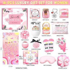Lepiche Mother's Day Aunt Gifts from Niece Nephew, Best Aunt Ever Gift, Auntie Birthday Gift Ideas, Auntie Gift Ideas, Get Well Soon Care Package Relaxing Spa Gifts Set for Mother's Day