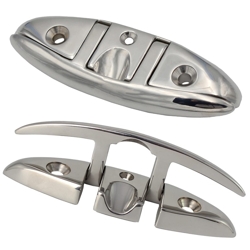 VEITHI 316 Stainless Steel Boat Folding Cleats 5 inch, Flip
