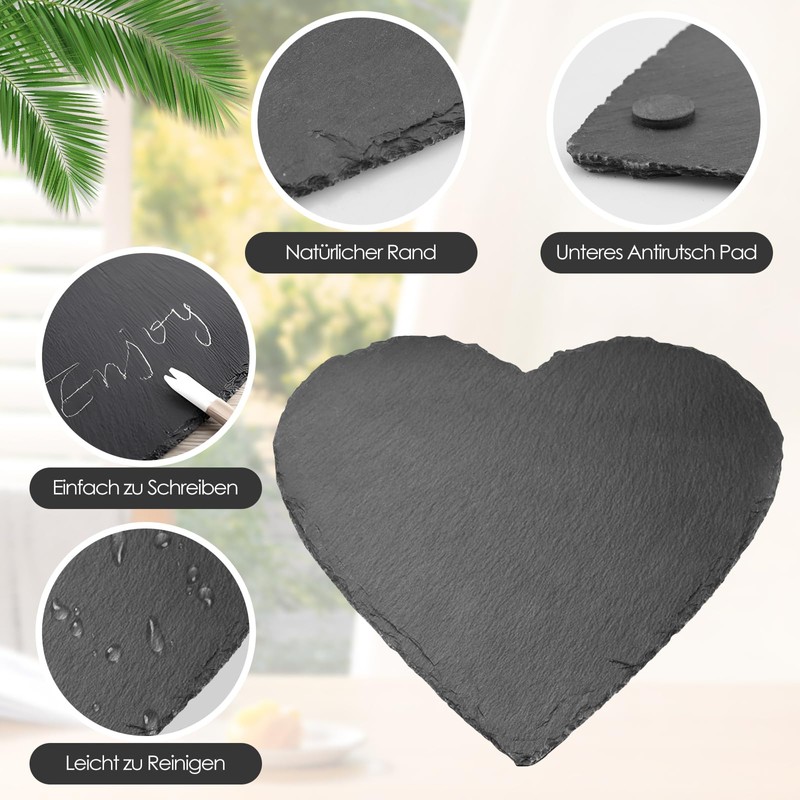 Pack of 2 20 x 20 cm Slate Serving Plates,