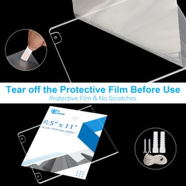 EHWINE 4 Pack 8.5x11 Wall Mount Acrylic Sign Holder, Acrylic Wall Sign Photo Menu Flyer Display Holder, Plastic Clear Picture Adhesive Frames for Business Store (Provide and Mounting Screws)