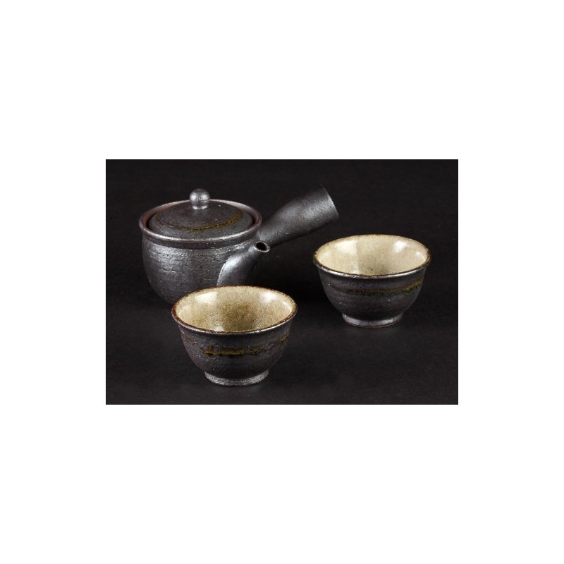 Yamasho Pottery Shigaraki Ware Sumi-iro Futari Tea Pot Sum-3