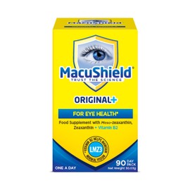 MacuShield Original Plus Capsules - 90 day pack, Eye Health Food Supplement containing Lutein, Zeaxanthin and Meso-Zeaxanthin, as well as Vitamin B2 which Supports Normal Vision, 90 count (Pack of 1)