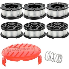 String Trimmer Line for Black and Decker ,AF-100 String Trimmer Replacement Spool, 30ft 0.065" Trimmer Line Replacement Spool for Black and Decker Weed Eater String(6 Line Spools, 1 Caps, 1 Springs)