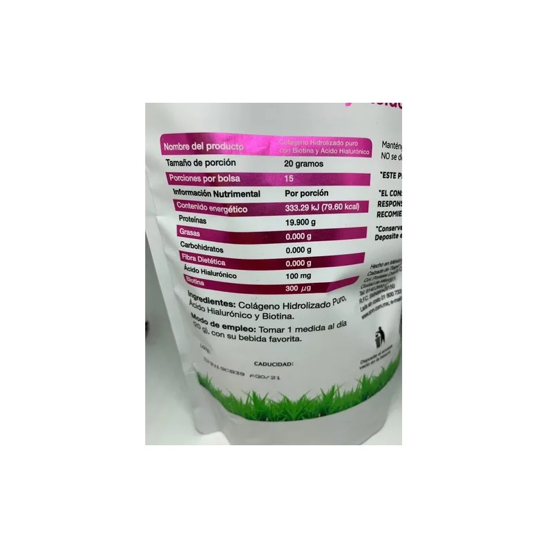 Colágeno Hidrolizado+biotina+acido H Crece. Cabello Y Uñas