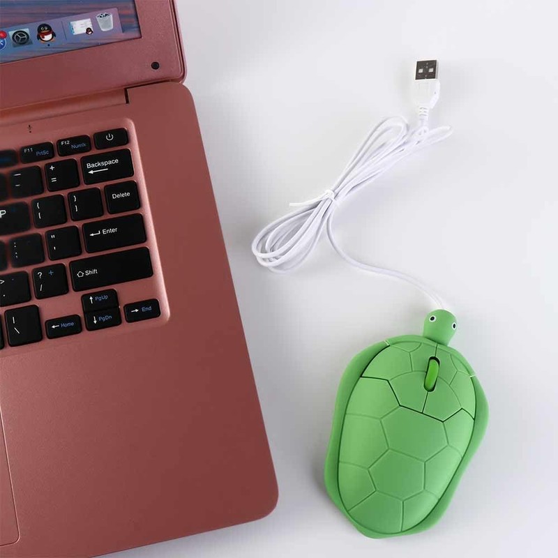 Vctitil Cute Turtle Shape USB Wired Corded Mouse,1200DPI 3 Buttons