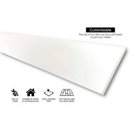 Tenedos Solid White Engineered Marble Threshold Saddle Polished, for Shower Curb, Bathroom Vanity Backsplash, Window Sill, Maintenance Free, Stain Resistant (6" x 24")