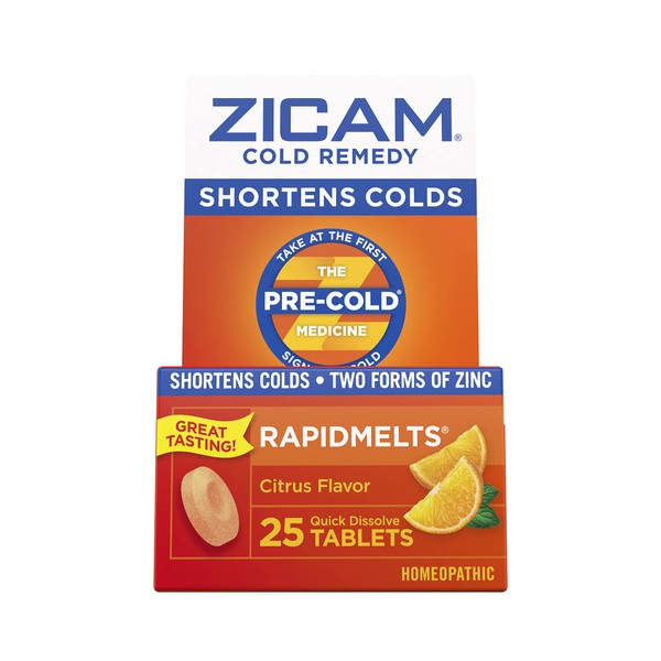 Zicam Cold Remedy Rapidmelts Citrus Flavor 25 tabs (Pack of 3)