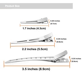 40pcs Metal Duck Billed Hair Clips for Styling Sectioning,Silver for Women Long Hair, Alligator Curl Clips for Hair Roller,Salon,Bows DIY with Case