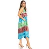Sakkas 605 Desert Sun Caftan Dress/Cover Up - Green/Blue -