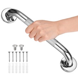 M METERXITY 12 Inch Anti Slip Grab Bars for Bathtubs and Showers, Stainless Steel Safety Shower Handle for Bathroom/Toilet/Seniors/Elderly Assist Bath Handle [Chrome]