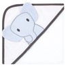 Hudson Baby Unisex Baby Cotton Rich Hooded Towels, Blue Elephant,
