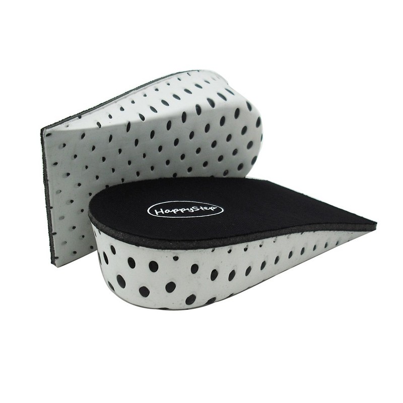 Happystep Men's Half Insoles for Height Boost 3cm Black