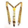 Cadoline Gold Mens Sequin Polyester Fancy Dress Suspenders 100 x
