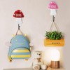 Notakia 2pcs Pink Handcrafted Wooden Mushroom Coat Hooks, Farmhouse Wall