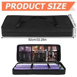 HOMURY - Storage Bag for Wrapping Paper: 82 x 13 x 34 cm Gift Wrap Storage Organiser, Waterproof 600D Oxford Fabric Organiser, Heavy Duty Tear-Resistant Wrapping Paper Roll Organiser