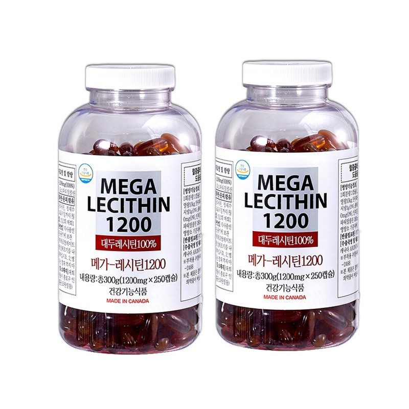 Mega Lecithin 1200 250 capsules (2) / 메가레시틴1200 250캡슐 2개