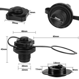 KLYNGTSK 2 PCS Air Valve Inflatable Boston Valve One-way Inflation Boat Spiral Air Plugs Replacement Screw Boston Valve ABS Plastic Boston Screw Valve for Rubber Dinghy Raft Kayak Pool Boat Airbeds