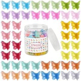 50 Pieces Butterfly Hair Clips Jelly Color Mini Clips , Beautiful Accessories for Women and Girls with Box Packaged , 15 Matte Candy Colors