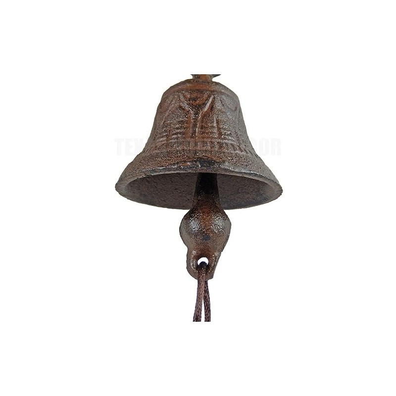 Vintage Small Bird Dinner Bell with Vines Cast Iron Antique