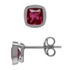 Silvershake Created 1.3 ctw 5 mm Cushion Shape Ruby 925