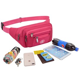 Ariineer Waterproof Bum Bag for Men and Women for Travel and Sport Plus Size, Waist Bag for Men and Women Sports, for Running Plus Size, pink