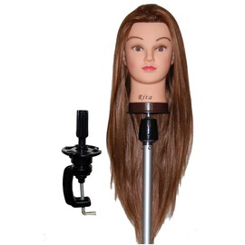 Bellrino 26 - 28 " Cosmetology Mannequin Manikin Training Head with Synthentic Fiber with Table Clamp Holder