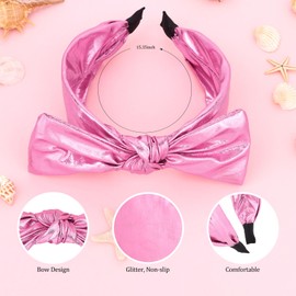 YARIEW Bow Headband Knotted Headband for Women Girls Little Girl Hair Accessories Cute Rabbit Ears Headband Hair Bands for Little Girls Princess Headband for Princess Birthday Party Gift (Pink)