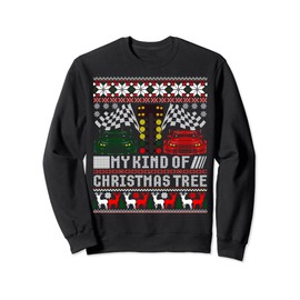 Drag Racing Christmas Tree Race Car Ugly Sweater Sweatshirt