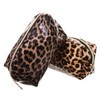 Healeved 4pcs Leopard Travel Cosmetic Bag Large Capacity Makeup Pouch