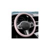 14.5-15 Inch Steering Wheel Cover Non-Slip Leather, Pink