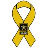 Crazy Sticker Guy Ribbon Shaped Magnet - US Army Yellow