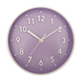ANDSTAR 8 Inch Round Wall Clock with 3D Arabic Numerals Eco-Friendly Silent Non Ticking Easy to Read Wall Clock for Office Kitchen Bedroom Classrooms Living Room(Purple)