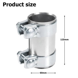 JNNJ Exhaust Pipe Clamp, Silencer Catback Pipe Connector with Screws, Stainless Steel Turbo Exhaust Band Clamp, Car Exhaust Pipe Clamp, Lap Joint Band Exhaust Clamp