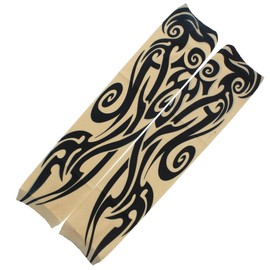 Black Patterned Slip on Temporary Tattoo Sleeve - Only Single Piece