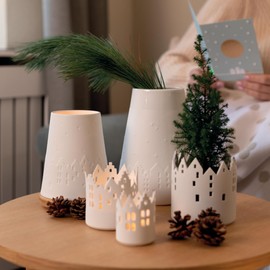 Räder Porcelain City Light Cityscape Candle Holder Set - 3 Pieces