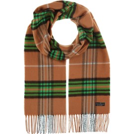 FRAAS Cashmink Scarf 35 x 200 cm - Softer than Cashmere - Made in Germany - Checked Scarf for Men and Women - Perfect for Autumn and Winter, Camel Brush