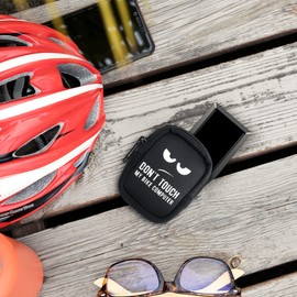 kwmobile Tasche kompatibel mit Bosch Kiox/Kiox 300 - Bike GPS Hülle Don't Touch my bike Computer Weiß Schwarz