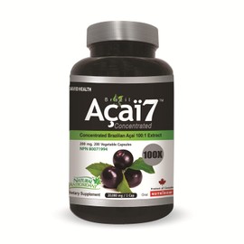 Brazil Acai Berry Capsules - 20,000mg - 100:1 Concentrated Extract Supplement, A Natural Source of Antioxidant, Non-GMO, Vegan, Gluten-free, Dairy and Soy free (200 Veggie Capsules)