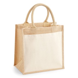 Westford Mill W426 Cotton Pocket Jute Midi Tote Bag