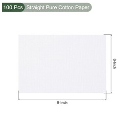 YOKIVE 100 Pcs Straight Pure Cotton Paper, Blank Cardstock Painting Board Great for Party Decoration, Crafts, Drawing (White, 6x9-Inch)
