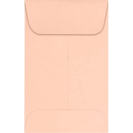 LUXPaper #1 Coin Envelopes in 80lb. Blush for 2 x 3 Cards, Coins, Stamps, Small Inventory Items, w Moistenable Glue, 50 Pack, Envelope Size 2 1/4 x 3 1/2(Pink)