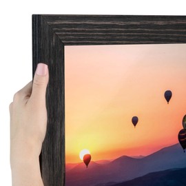 ArtToFrames 30x40 Inch Black Picture Frame, This 1.75" Custom Wood Poster Frame is Black - Distressed Wood, for Your Art or Photos, 2WOM82223-100-30x40