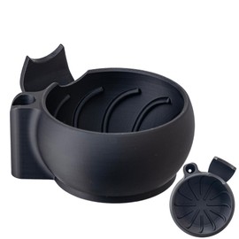 Grandslam - Tazón de afeitar con crestas, taza de afeitar con soporte para brocha, jabón, cuenco de afeitar para crema de afeitar y jabón, duradero y 